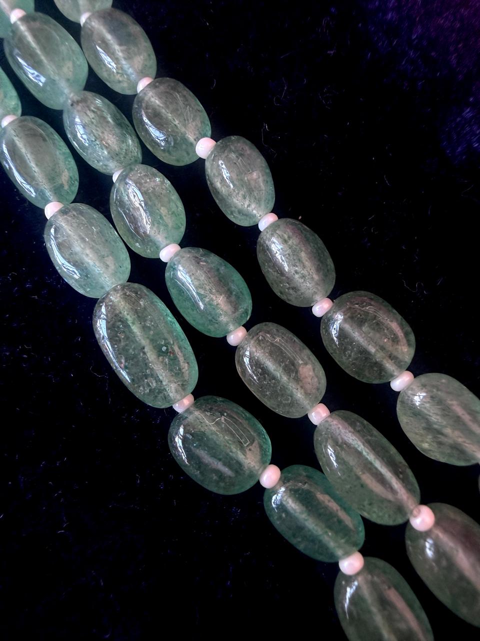 Strawberry Beaded Three Layered Mala