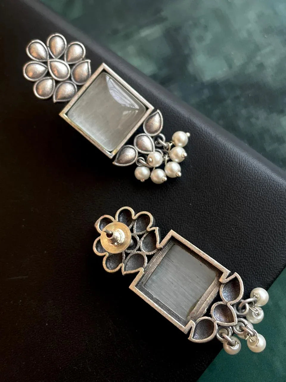Monalisa Stone Silver Replica Earring