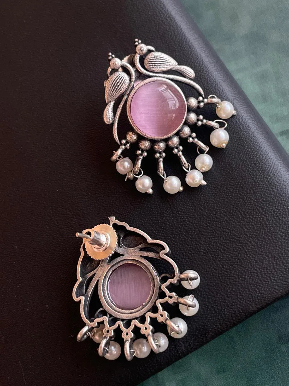 Monalisa Stone Peacock shape Stud Earring