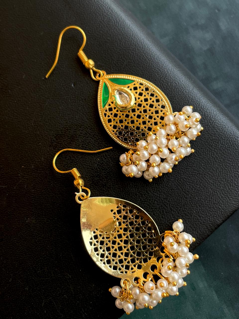 Meenakari Golden Beaded Light Weight Trendy Earring