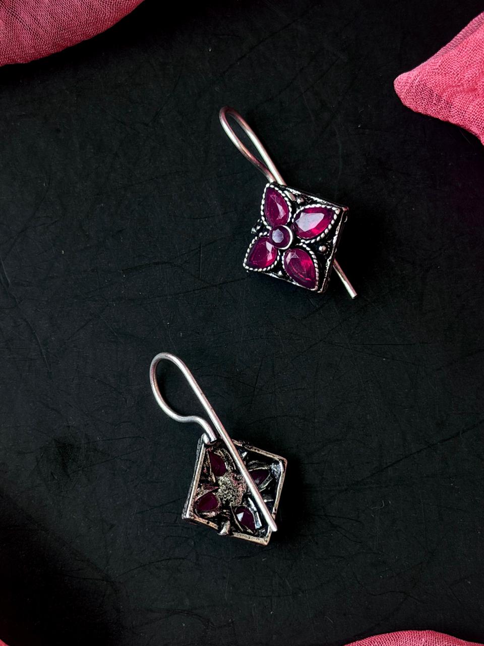 Monalisa Stone Oxidized Casual Wear Earring