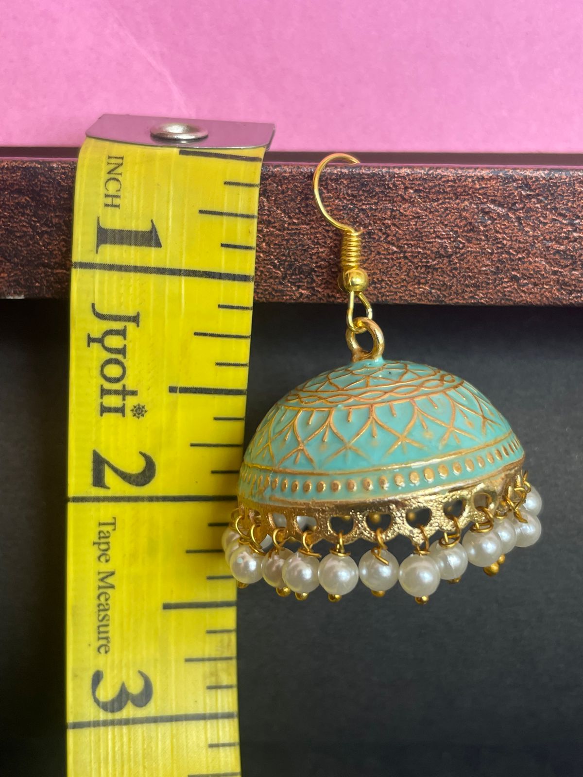 Meenakari Dome Shape Jhumka Earring
