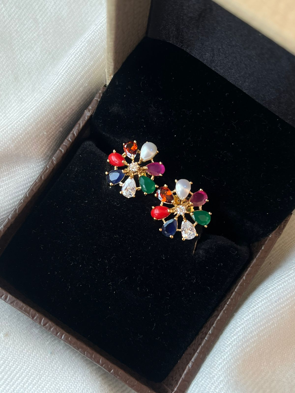 AD with Mulcitcolour Stones Earring