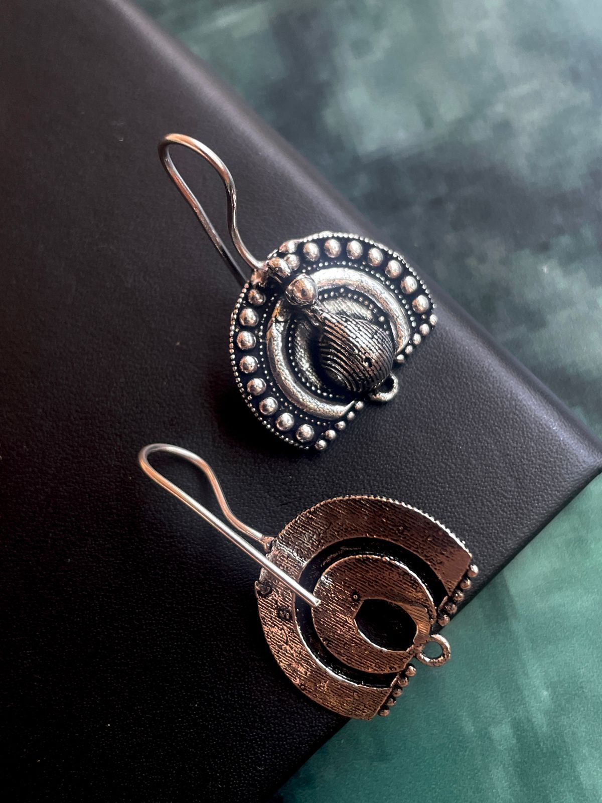 Peacock shape Oxidized Stud Earring