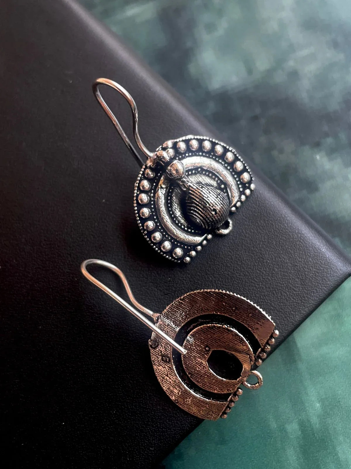 Peacock shape Oxidized Stud Earring