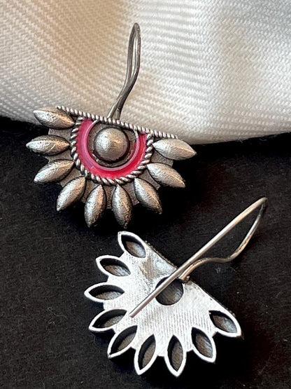Hand Painted Flower Shape Stud Earring