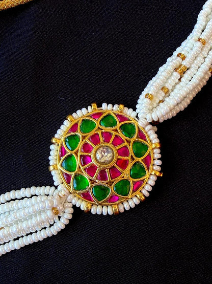 Pachi Kundan Pendant Choker Necklace with Earring set