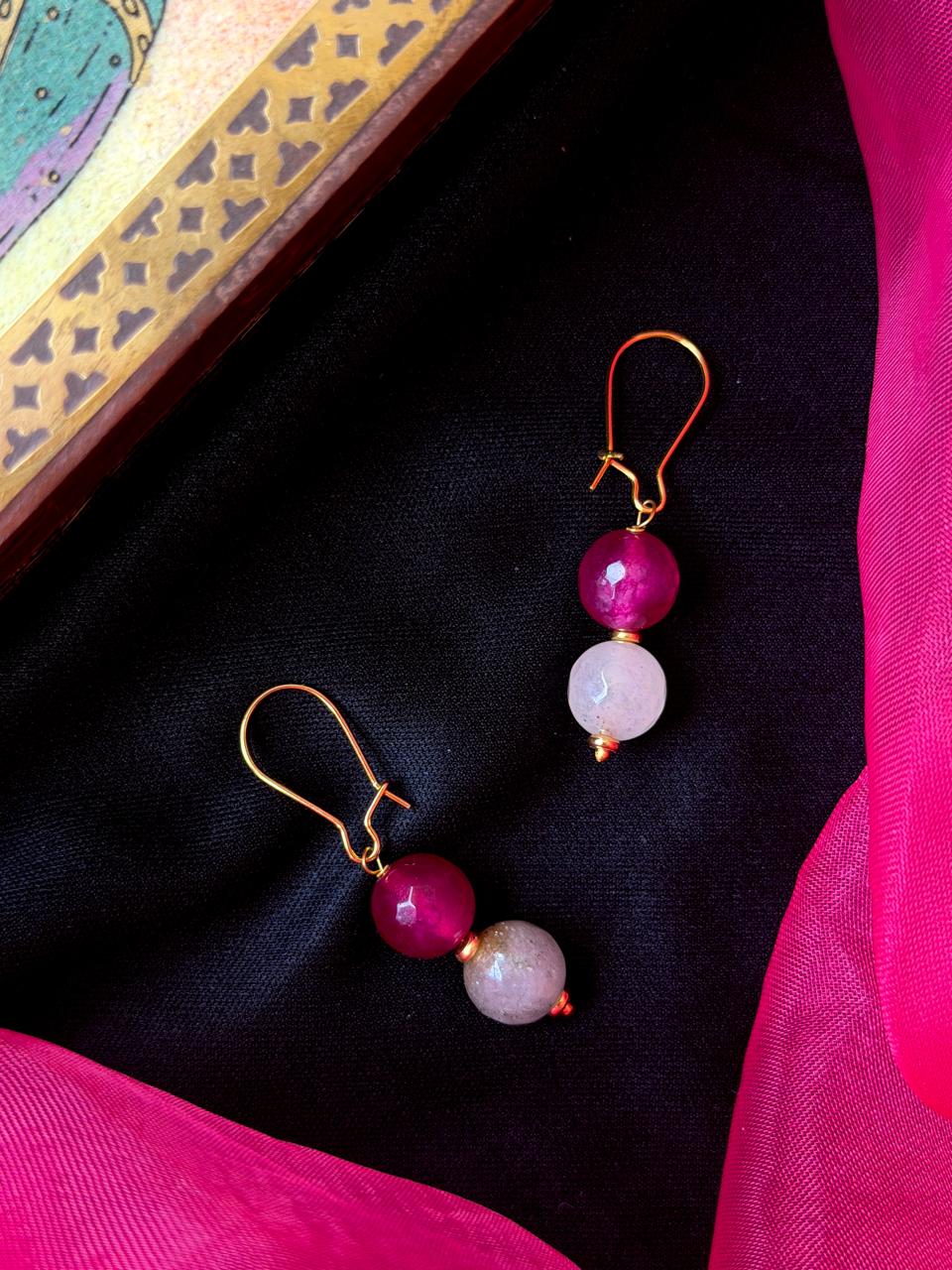 Cut Stone Beaded Earring