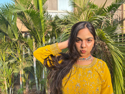 Monalisa Stone Oxidized Choker with Earring Set