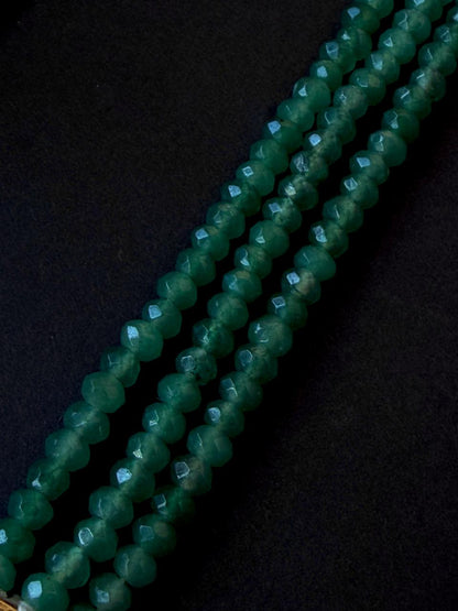 Stone Beads with Kundan Three Layered Choker and Kundan Earring Set