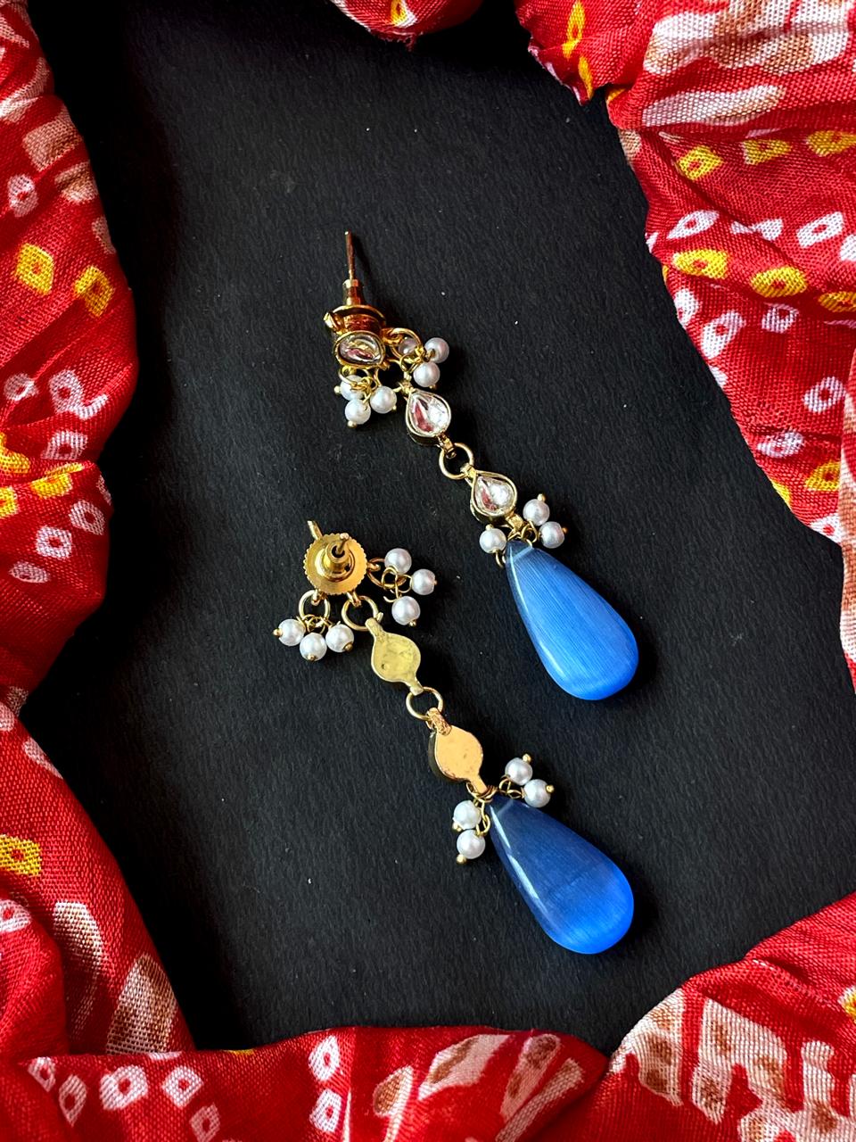 Monalisa Stone Pachi Kundan Beaded Earring