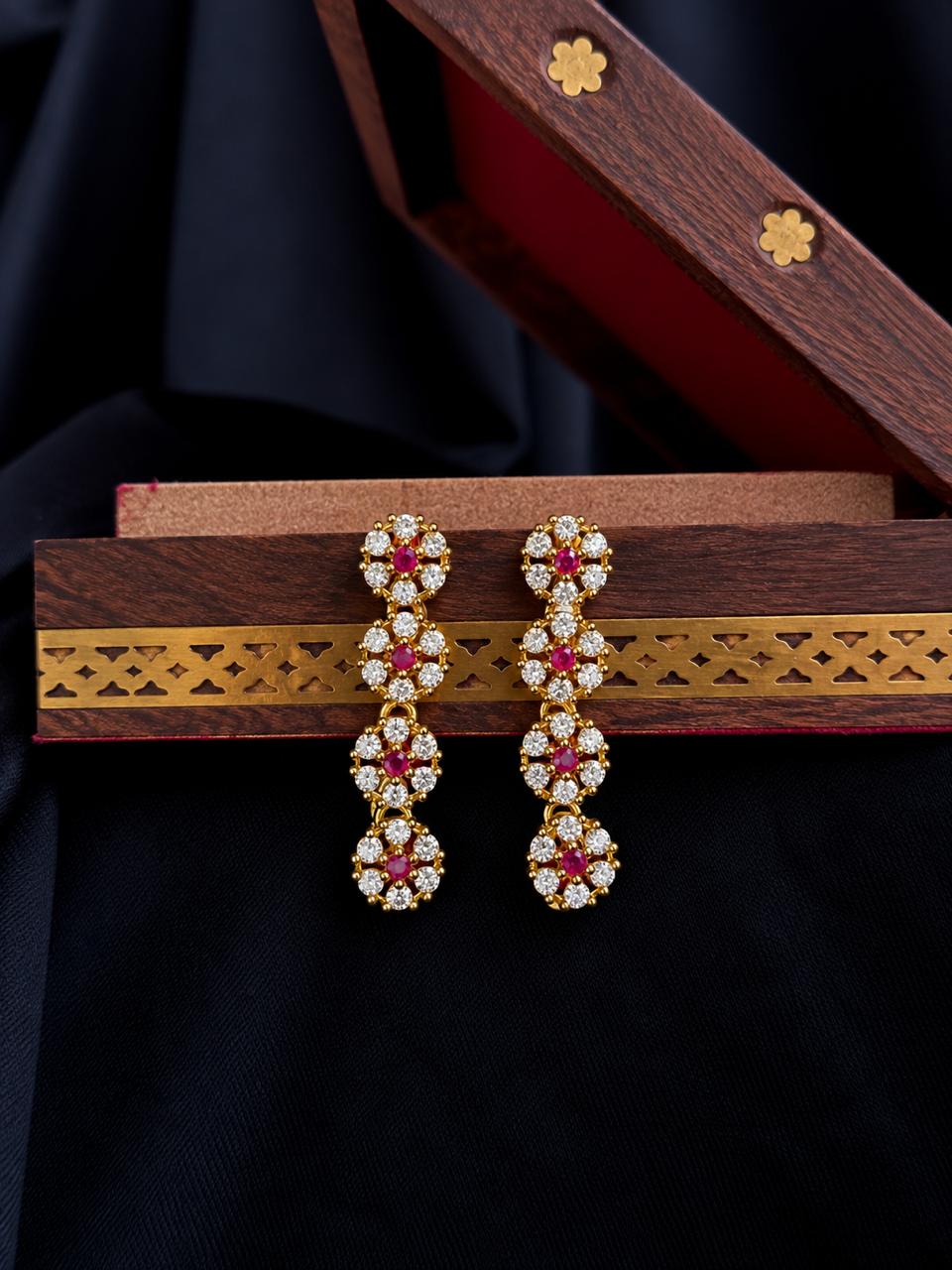 AD Stone Partywear Choker with Earring set