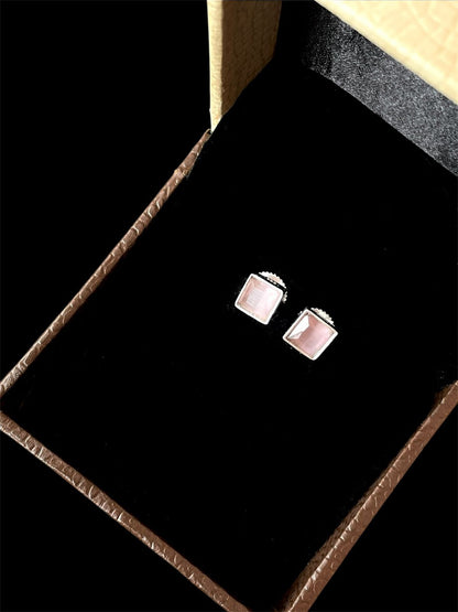 Monalisa Stone Silver Replica Tops Earring (Set of 2 pairs)