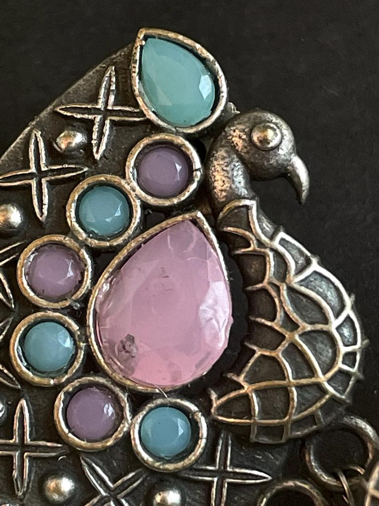 Peacock Shape Semi Precious Stone Earring