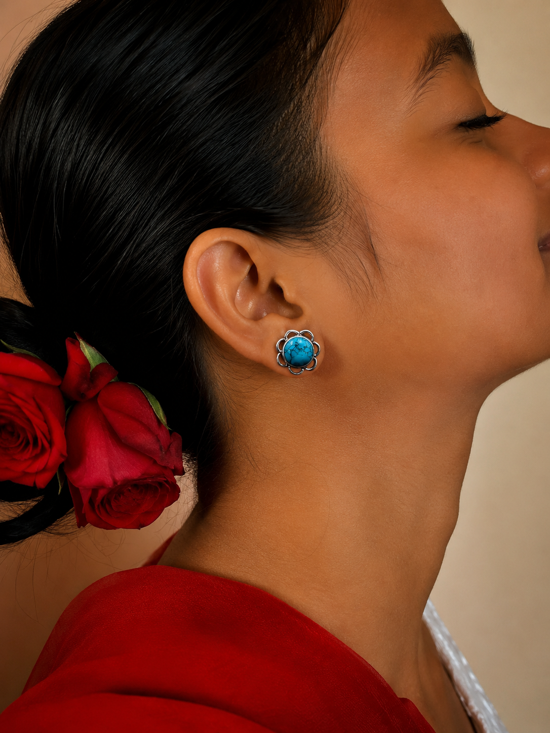 Semi Precious Stone 92.5 Silver Stud Earring