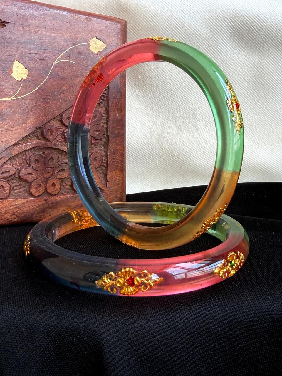 Acrylic Ethnic Jelly Bangles