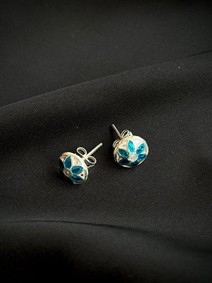 Meenakari 92.5 Silver Stud Earring