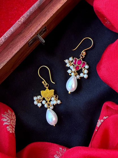 Pachi Kundan with Pearl Beaded Earring
