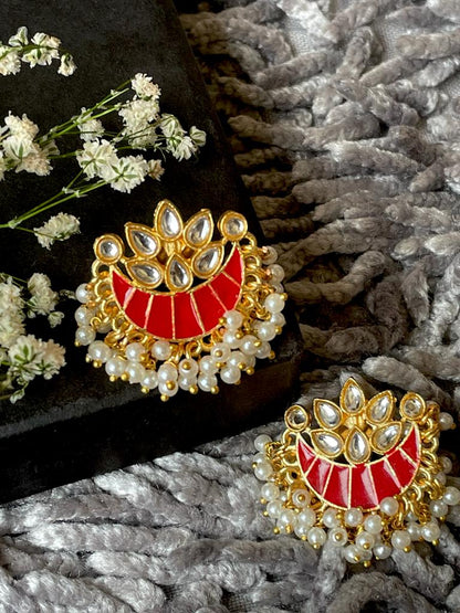 Meenakari Chandbali Stud Earring