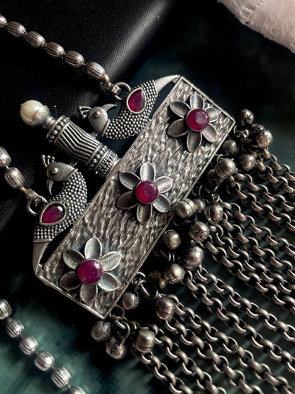 Black Polish with Ghunghroo Latkan Antique Heavy Necklace