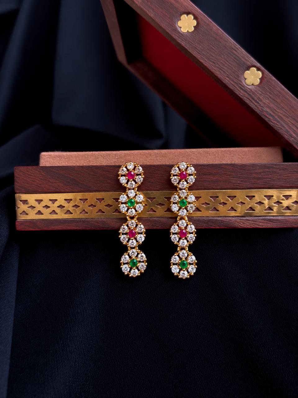 AD Stone Partywear Choker with Earring set