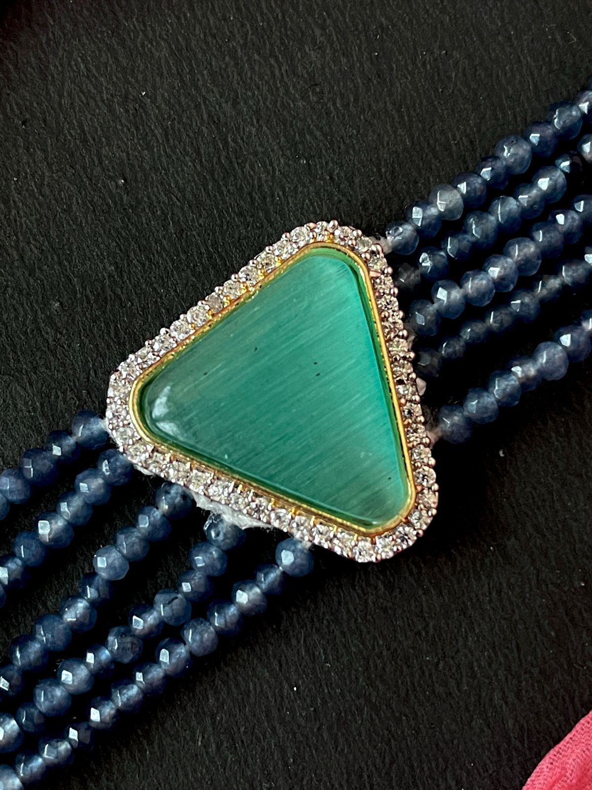 AD with Monalisa Stone Glass Beaded Bracelet