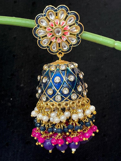 Meenakari Heavy Dome Shape Jhumka