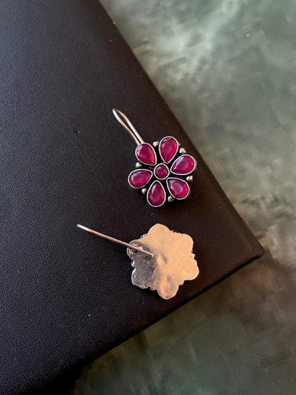 Floral Stone Stud Earring