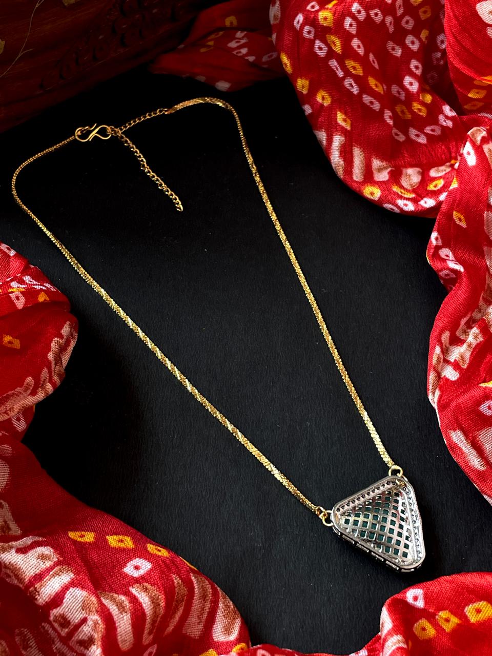 Monalisa with AD stone Pendant Chain Necklace