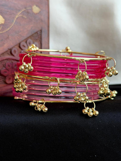 Acrylic Bangles with Metal Bangles set