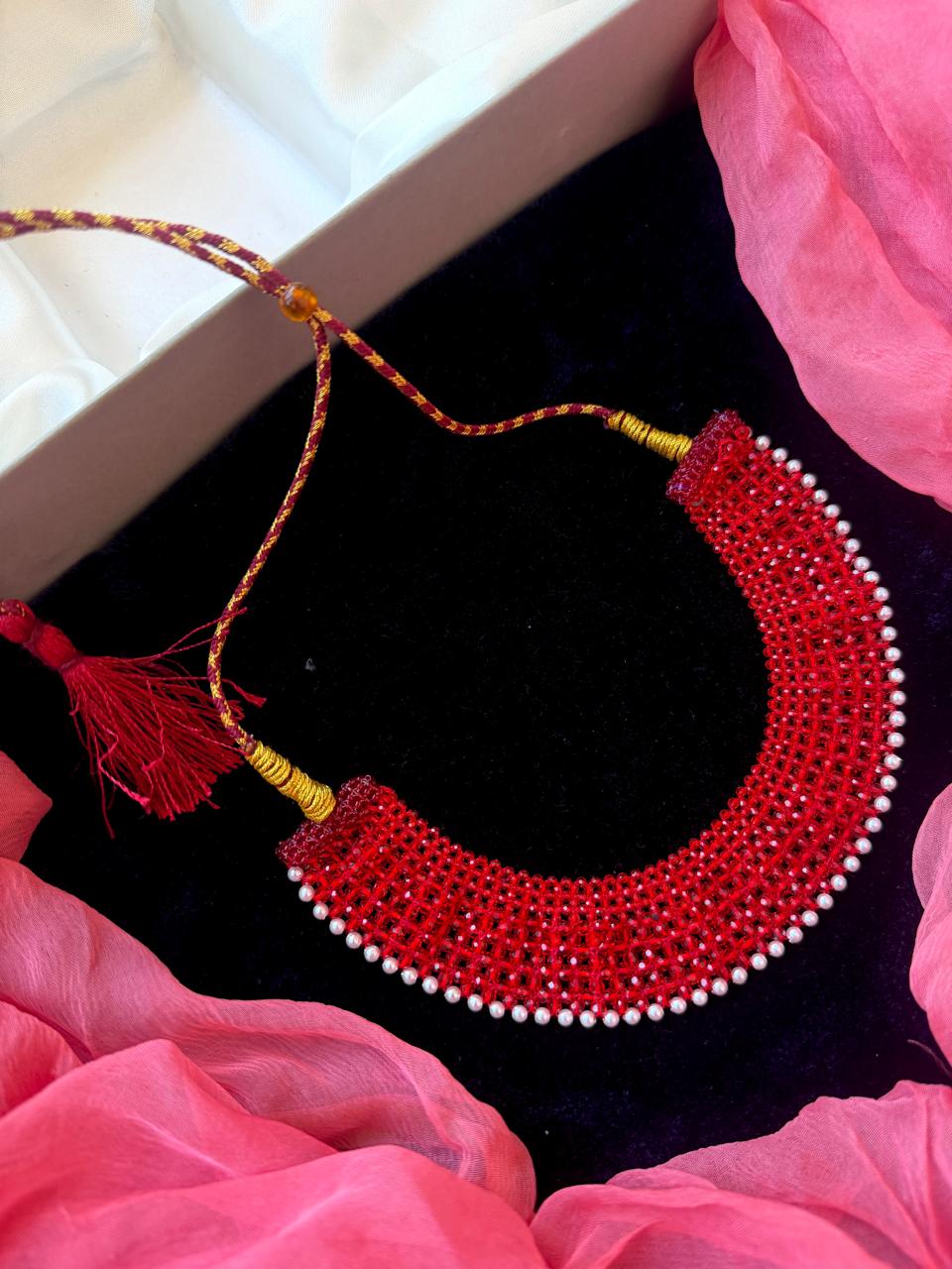 Hydro Beaded Choker Necklace with Adjustable Dori