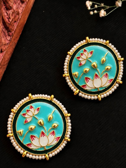 Meenakari Handmade Round Shape Stud Earring