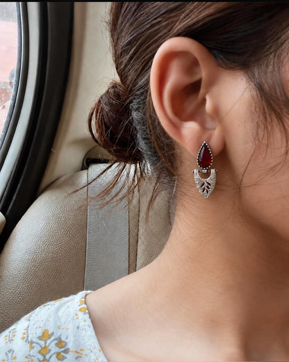 Monalisa Stone Silver Replica Earring