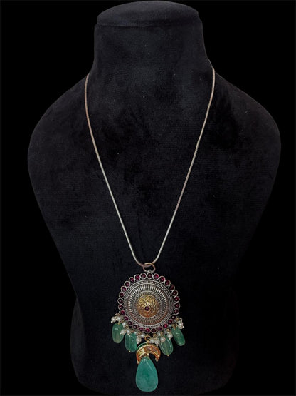 Stones Beaded with Kundan Pendant Necklace