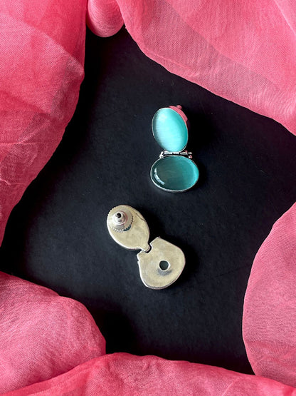 Monalisa Stone Silver Replica Earring