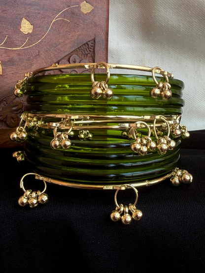 Acrylic Bangles with Metal Bangles set