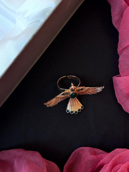 Golden Eagle shape Monalisa Stone Ring