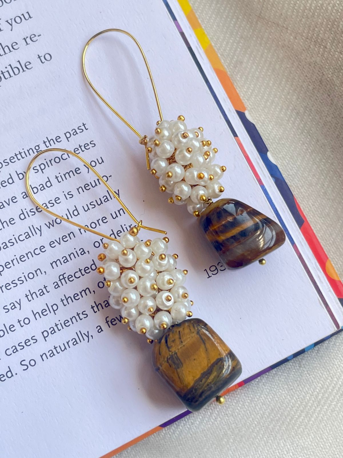 Tiger Eye Stone with Cheed Earring