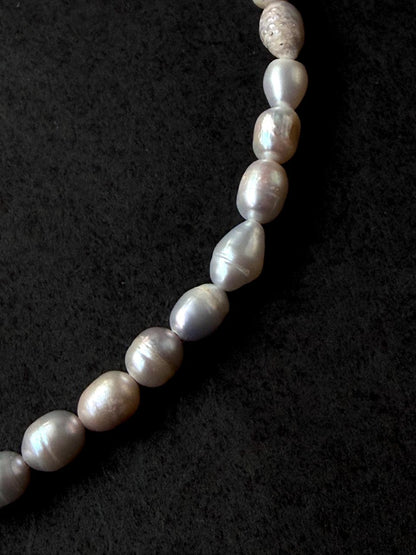 Natural Shell Pearl Mala with Earring set
