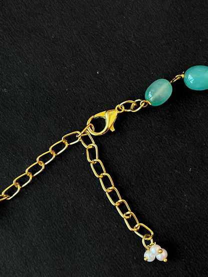 Stone Beads with Kundan Single Layer Choker Necklace