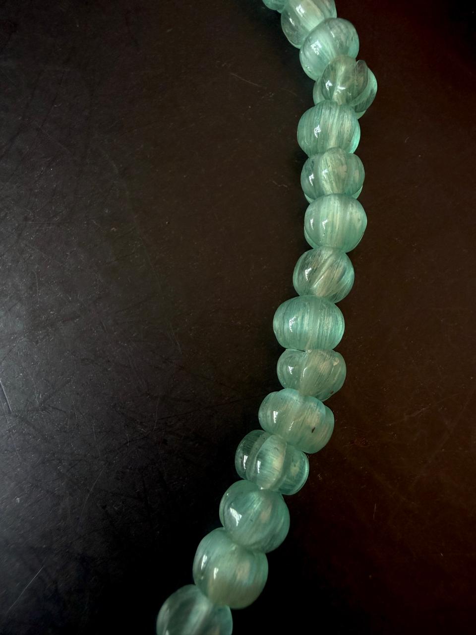 Pumpkin Beads Mala Necklace with Earring set