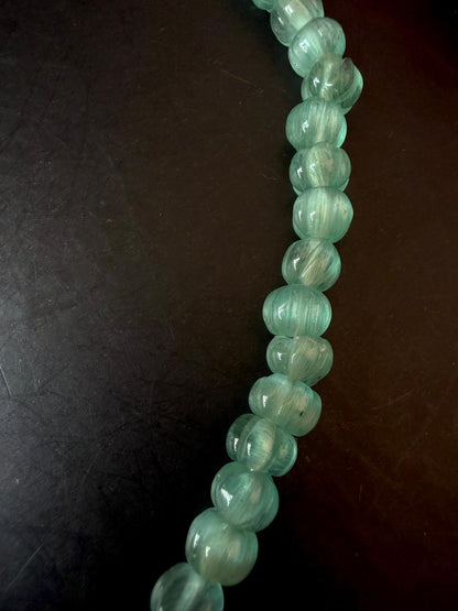 Pumpkin Beads Mala Necklace with Earring set