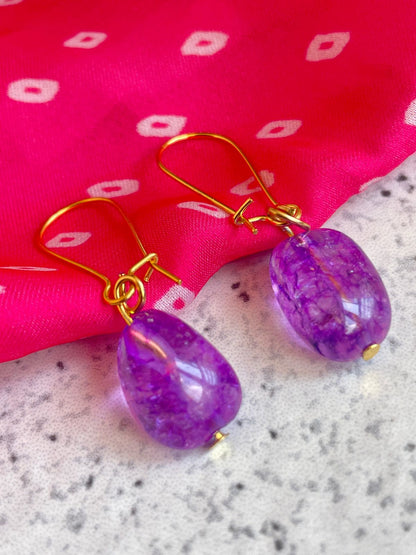 Semi Precious Zade Stone Earring