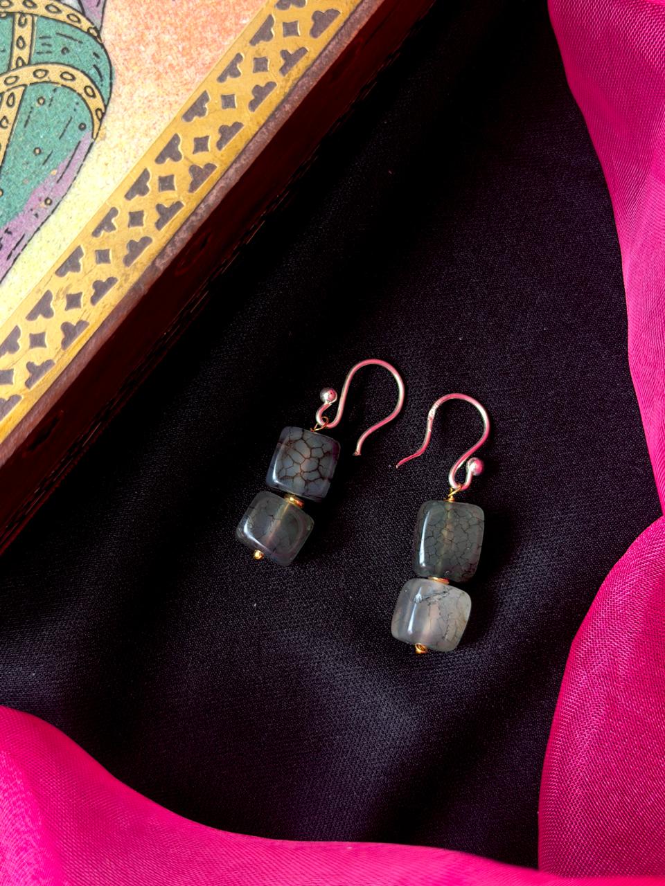Geometrical Stone Beaded Earring
