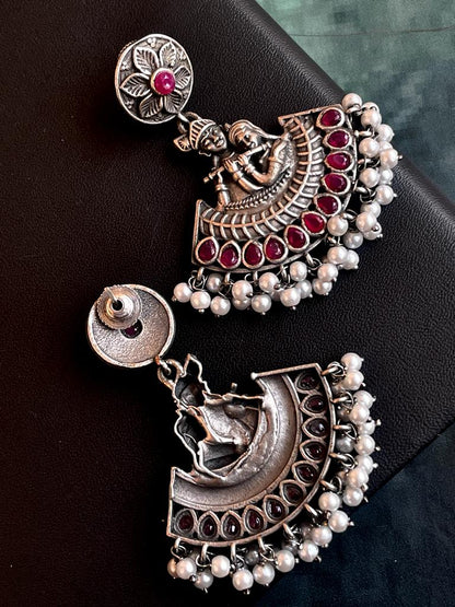 Oxidized Radha Krishna Earring