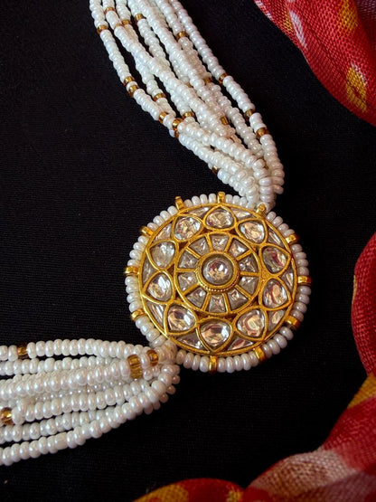 Pachi Kundan Pendant Choker Necklace with Earring set