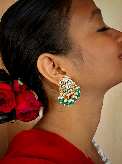 Traditional Meenakari Stud Earring