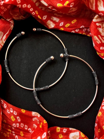 Oxidized Designer Anklet Pair