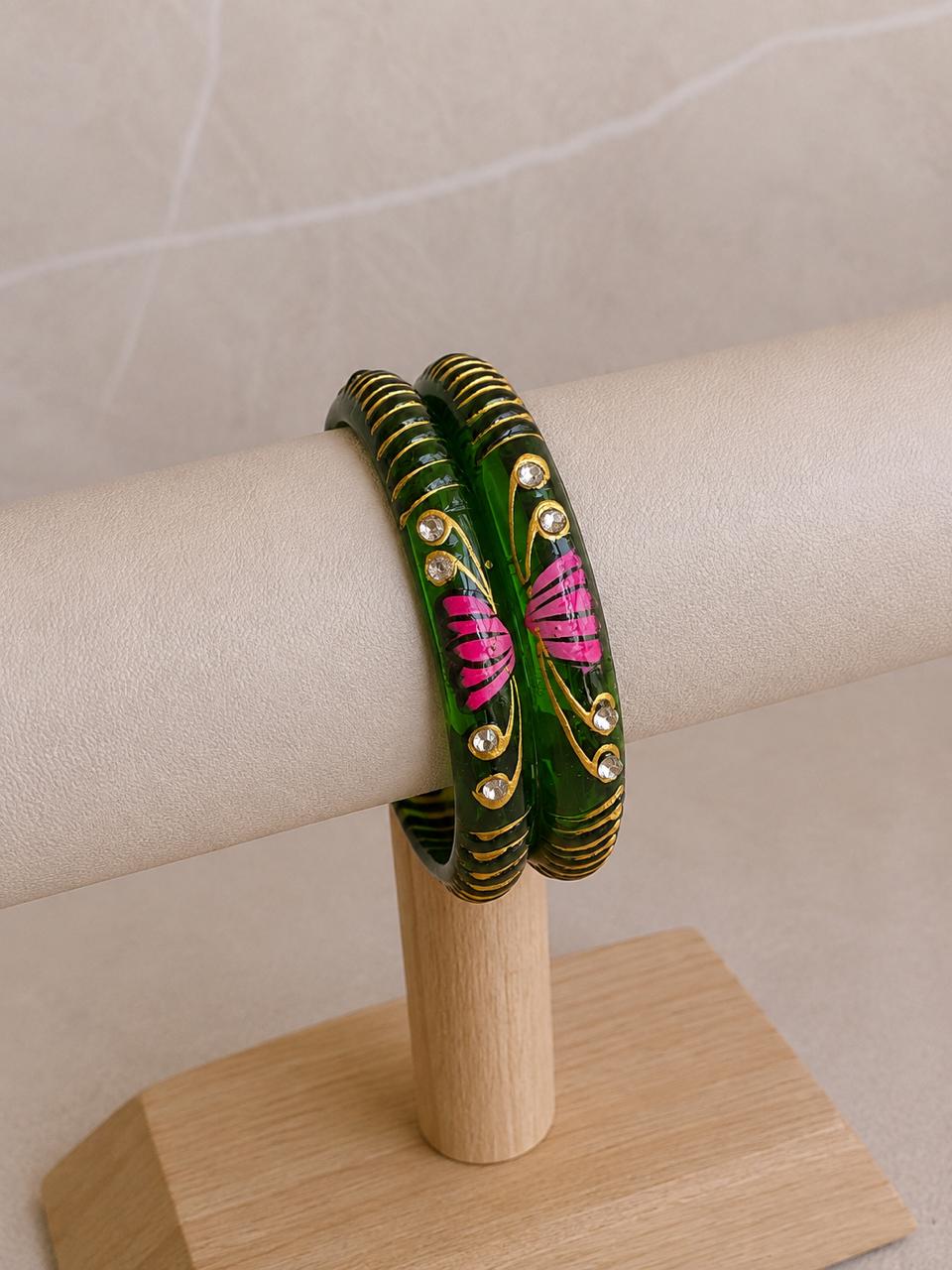 Hand Painted Glass Kada Bangles