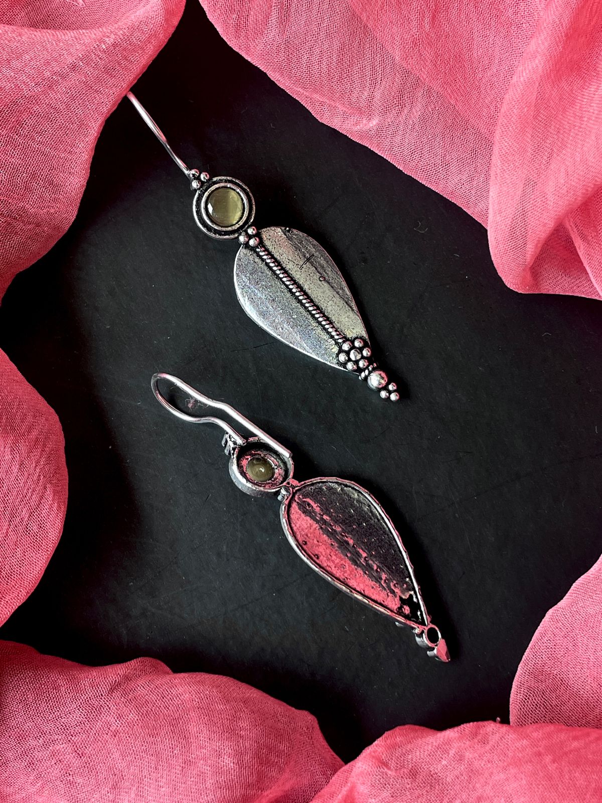 Monalisa Stone Silver Replica Earring